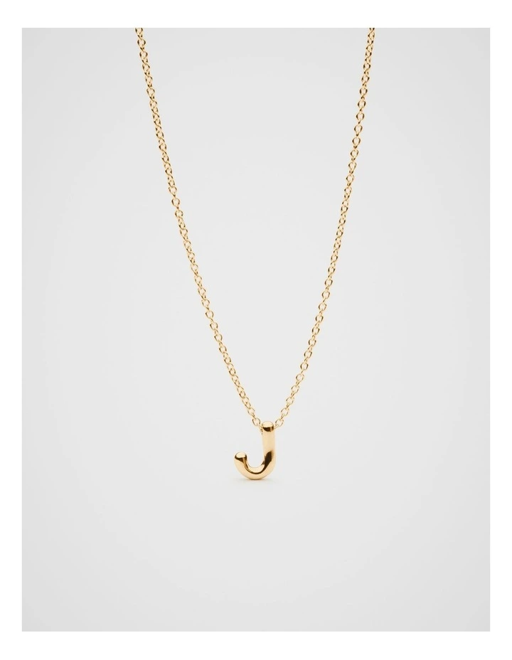 Bubble J Letter Necklace in Gold image 2
