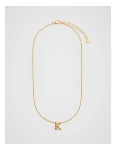 Bubble Letter K Necklace in Gold