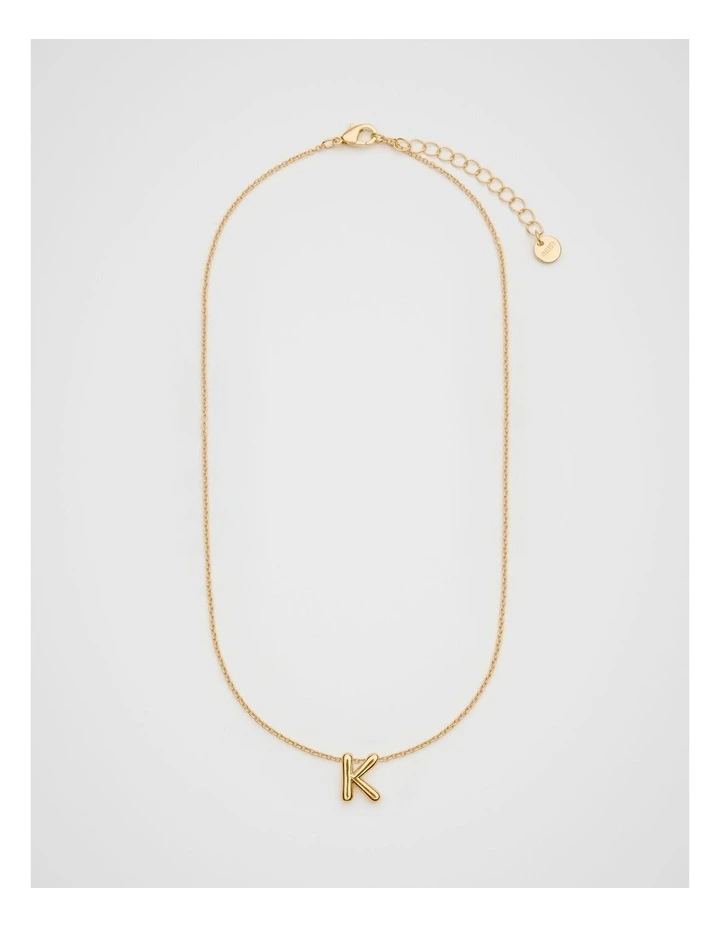 Bubble Letter K Necklace in Gold image 1