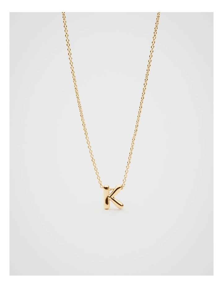 Bubble Letter K Necklace in Gold image 2