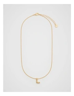 Bubble Letter L Necklace in Gold