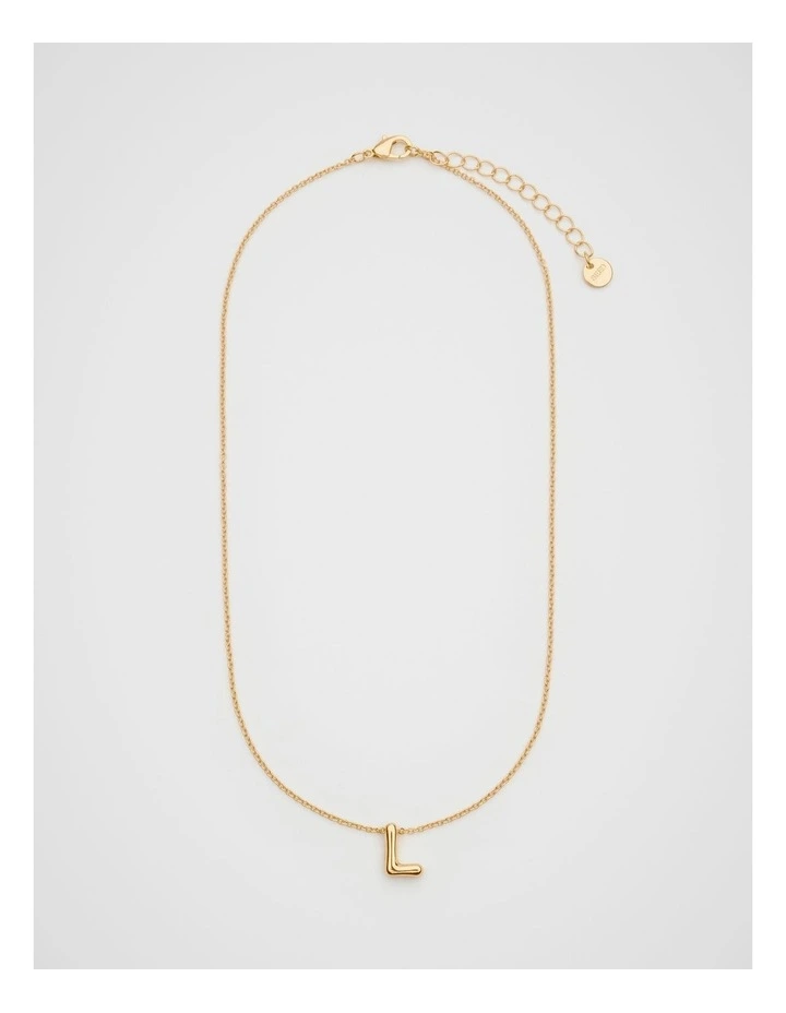 Bubble Letter L Necklace in Gold image 1