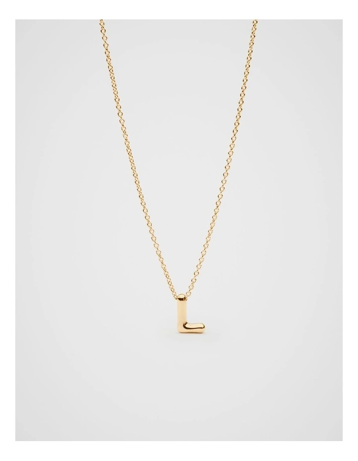 Bubble Letter L Necklace in Gold image 2