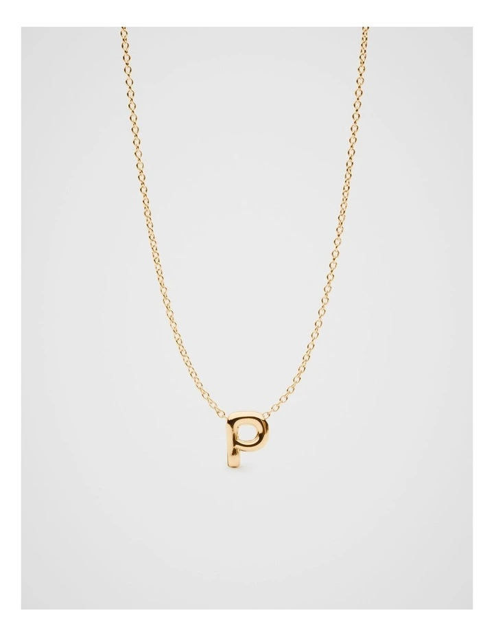 Bubble P Letter Necklace in Gold image 2