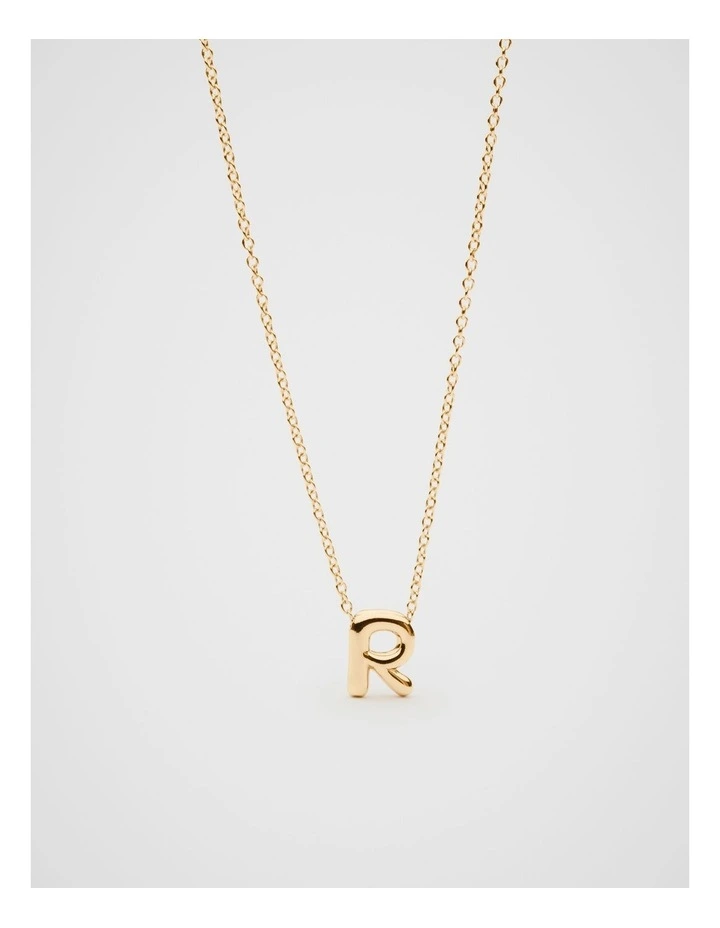 Bubble R Letter Necklace in Gold image 2