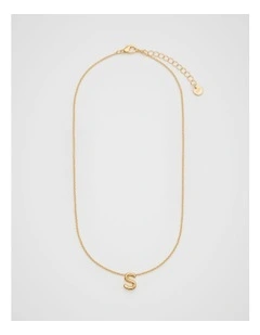 Bubble S Letter Necklace in Gold