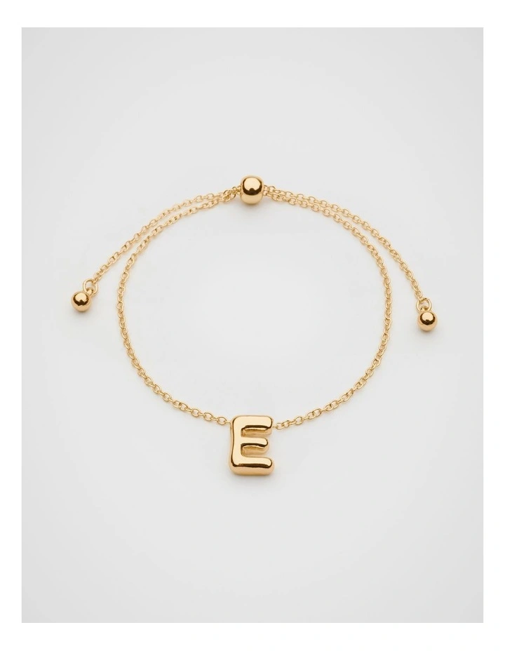 Bubble E Letter Bracelet in Gold image 1
