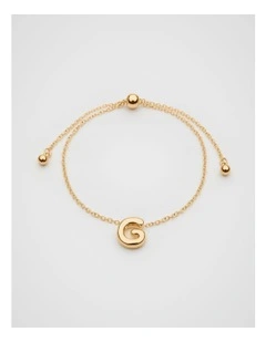 Bubble G Letter Bracelet in Gold