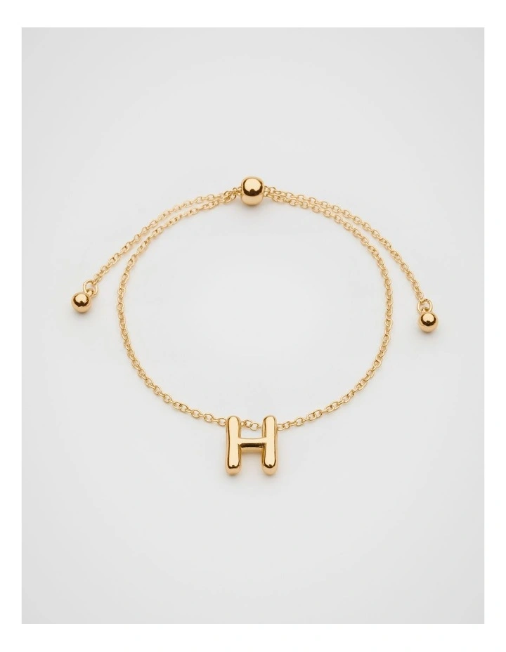 Bubble H Letter Bracelet in Gold image 1
