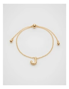Bubble J Letter Bracelet in Gold