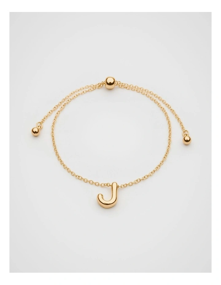 Bubble J Letter Bracelet in Gold image 1