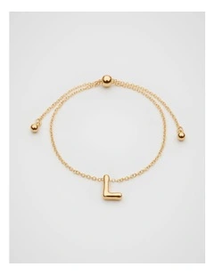 Bubble L Letter Bracelet in Gold