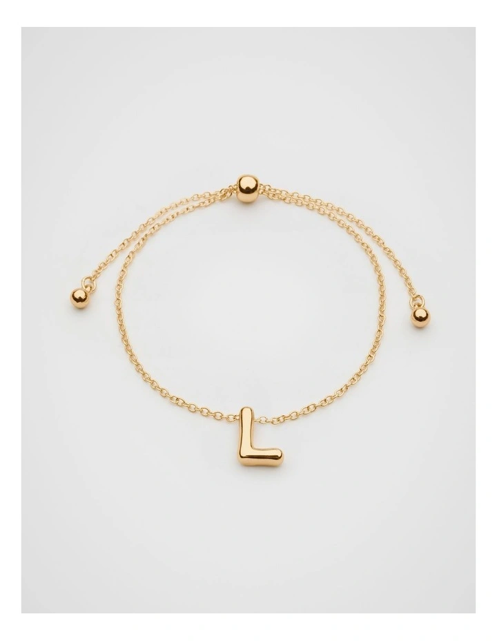 Bubble L Letter Bracelet in Gold image 1
