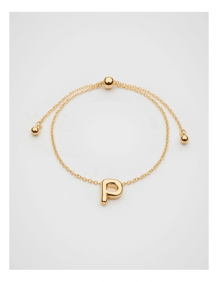 Bubble P Letter Bracelet in Gold image 1