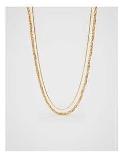 Rope Chain Necklace Set in Gold
