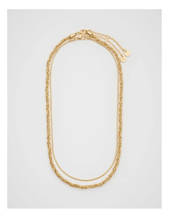 Rope Chain Necklace Set in Gold image 3