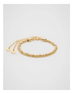 Rope Chain Bracelet Set in Gold