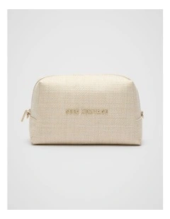 Logo Cosmetic Bag in Natural