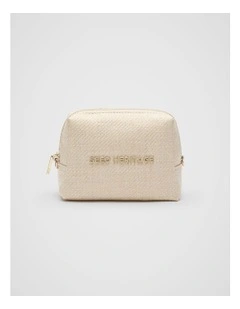 Logo Cosmetic Bag Small in Natural