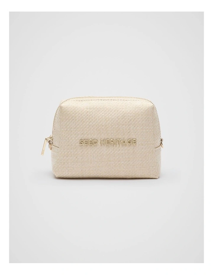 Logo Cosmetic Bag Small in Natural image 1