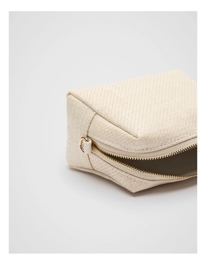 Logo Cosmetic Bag Small in Natural image 2