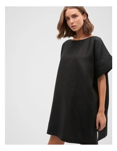 Boat Neck Poncho in Black