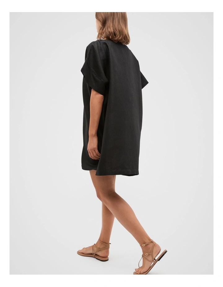 Boat Neck Poncho in Black image 2