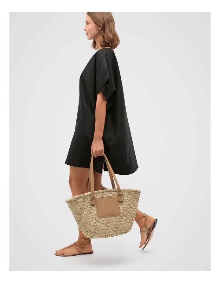 Boat Neck Poncho in Black image 4