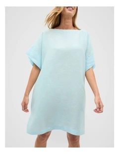 Boat Neck Poncho in Skyway