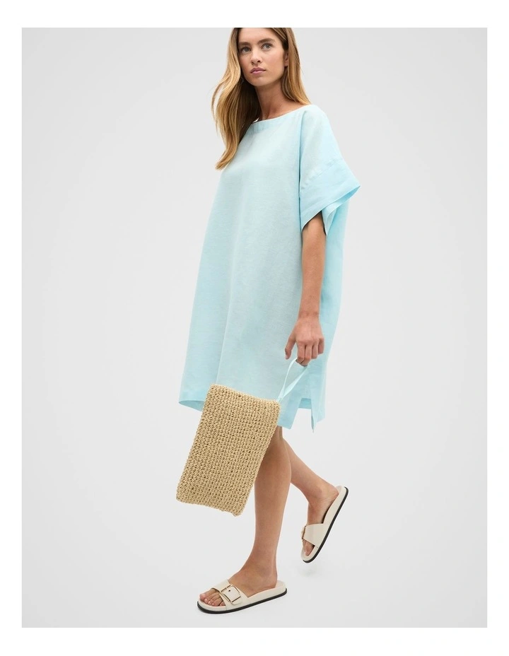 Boat Neck Poncho in Skyway image 3