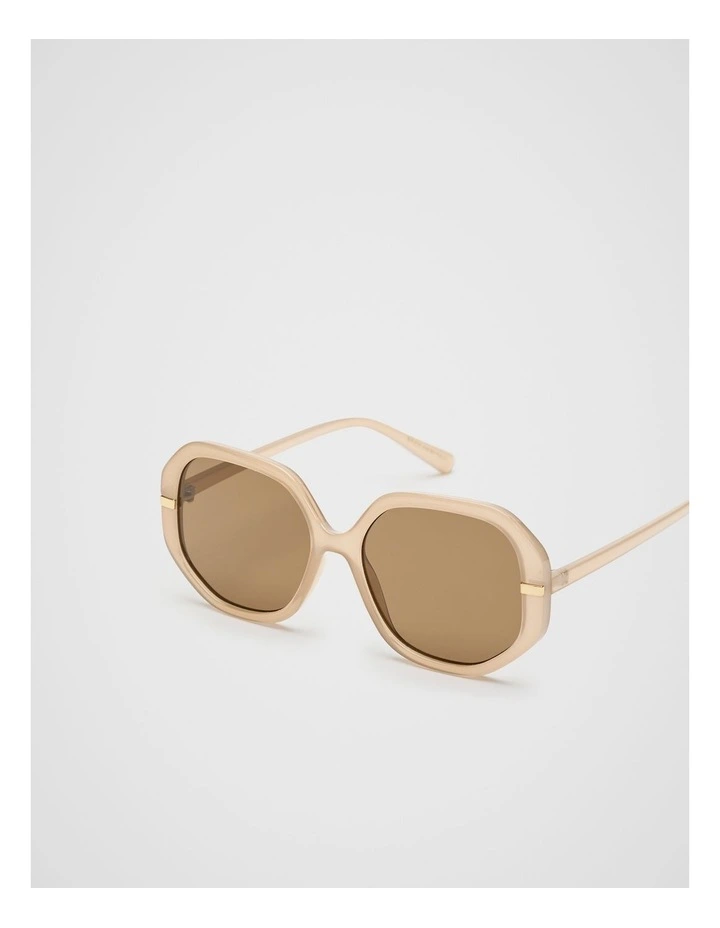 Clara Oversized Glam Sunglasses in Ecru image 3