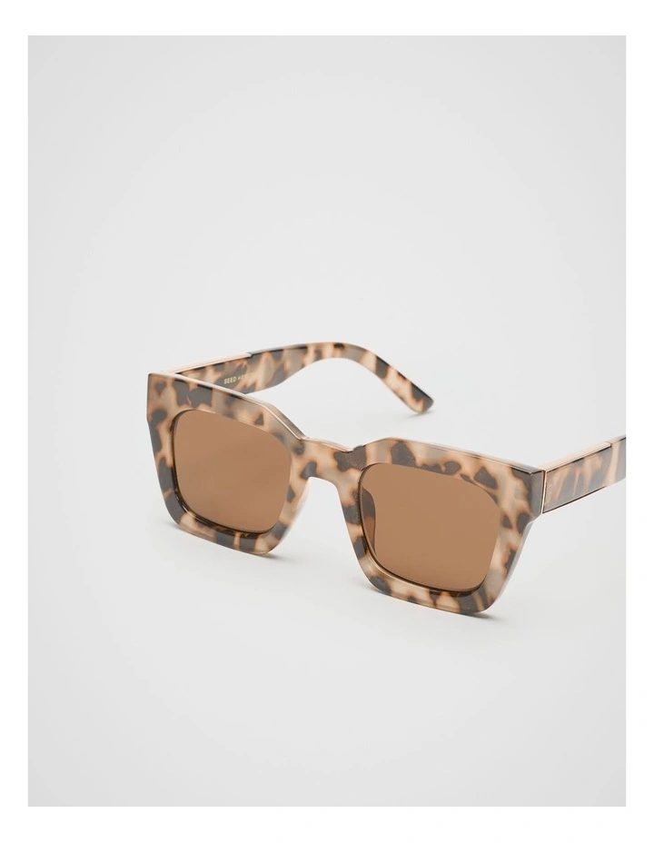 Kaitlyn Rectangle Sunglasses in Milk Tort image 3