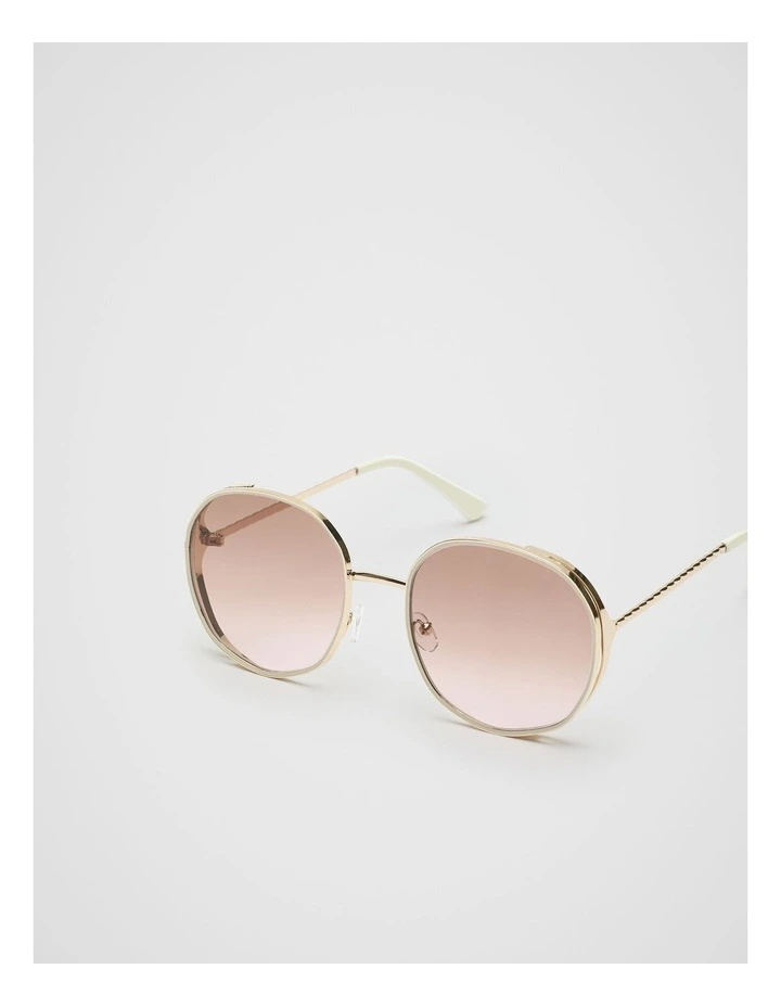 Nadia Round Sunglasses in Cream image 3