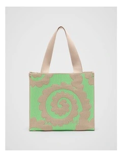 Printed Knit Tote in Retro Swirl