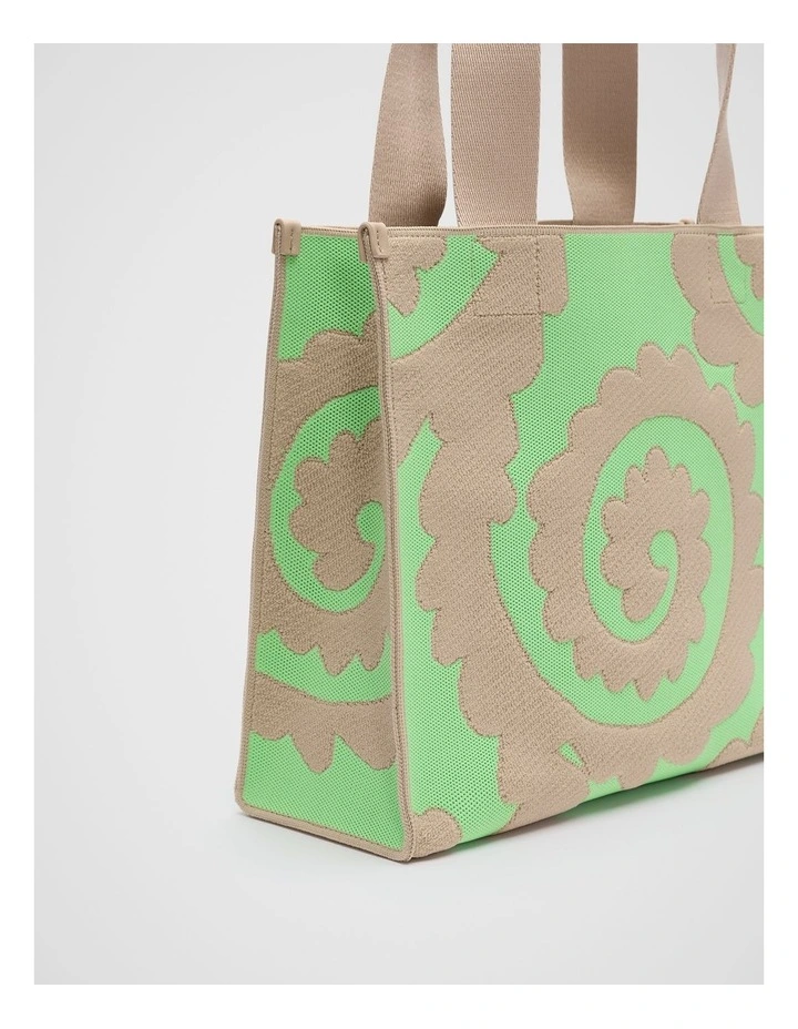 Printed Knit Tote in Retro Swirl image 3