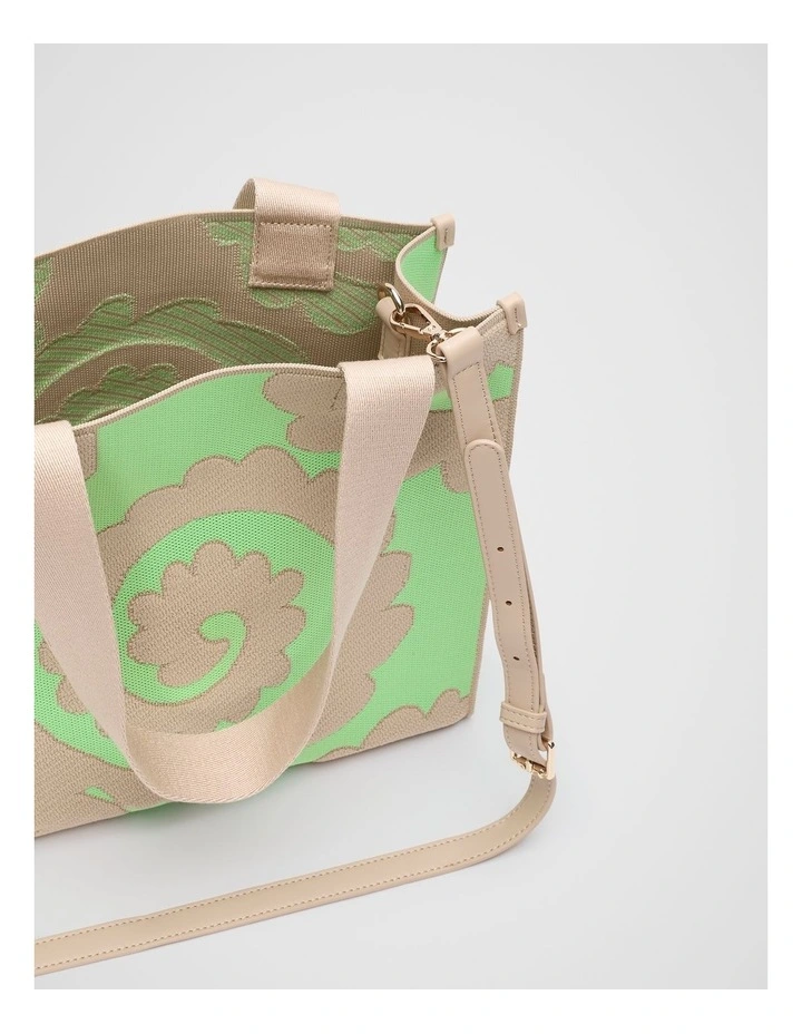 Printed Knit Tote in Retro Swirl image 4