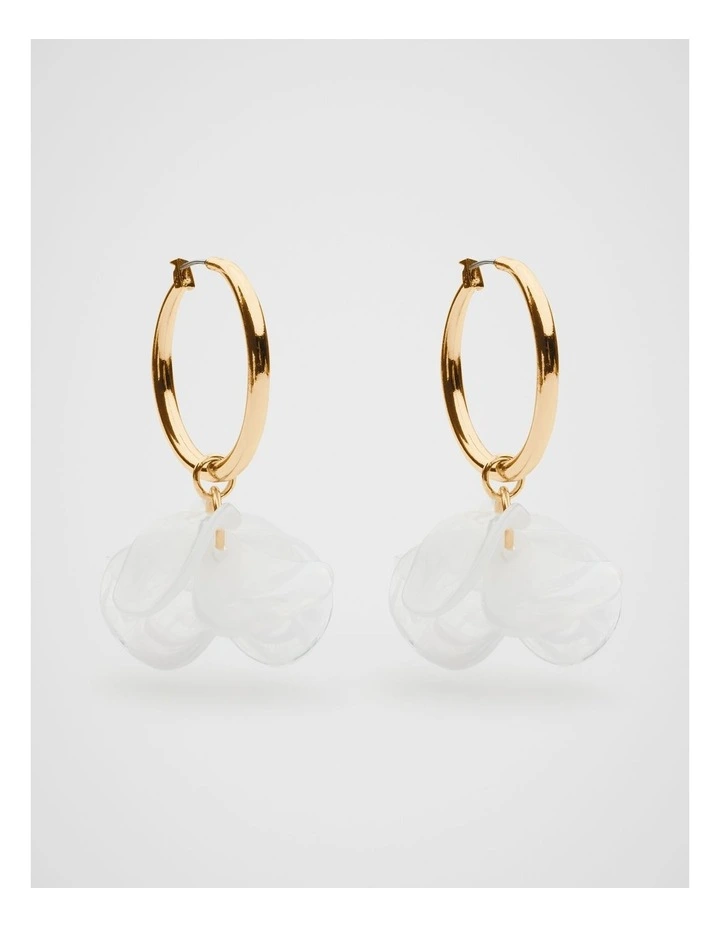 Resin Petal Earring in White image 1