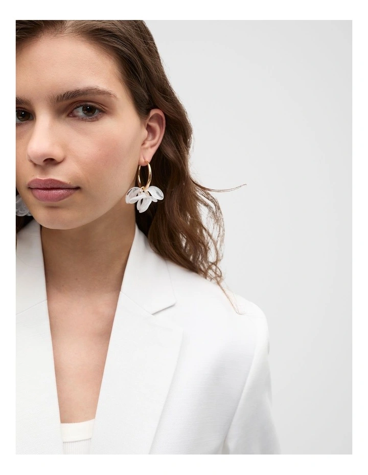 Resin Petal Earring in White image 2