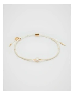 Pearly Cord Bracelet in Cream