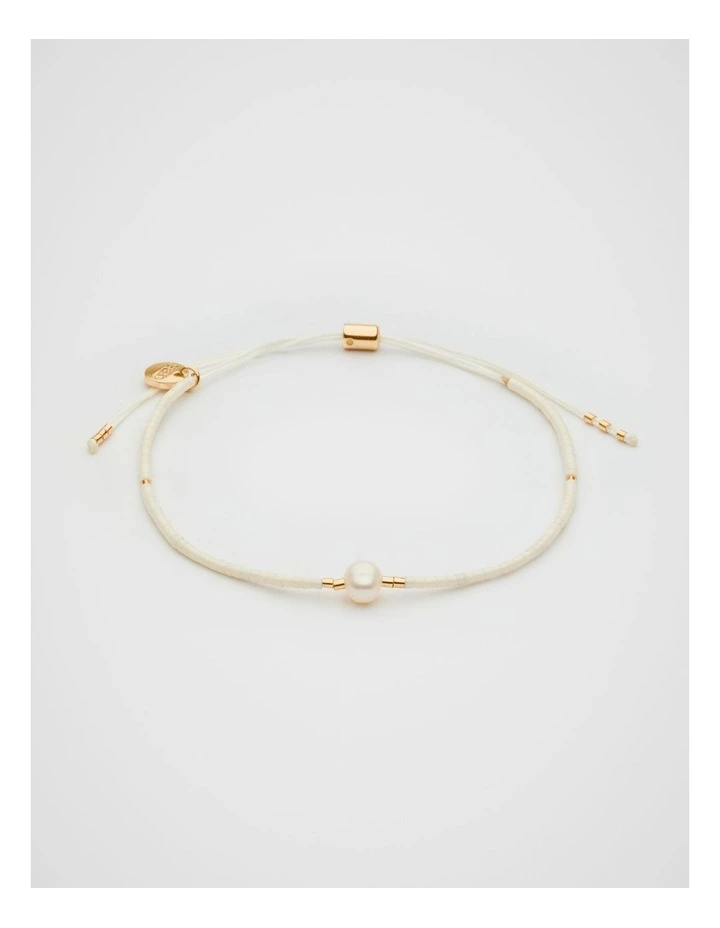 Pearly Cord Bracelet in Cream image 1
