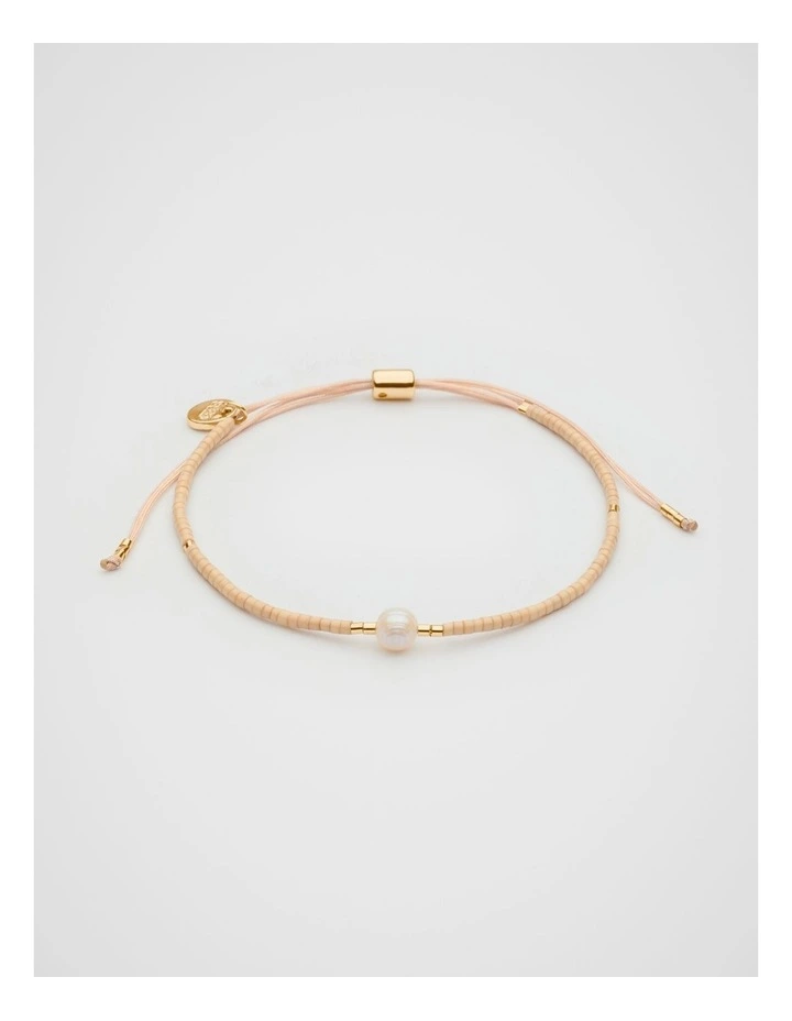 Pearly Cord Bracelet in Ecru image 1