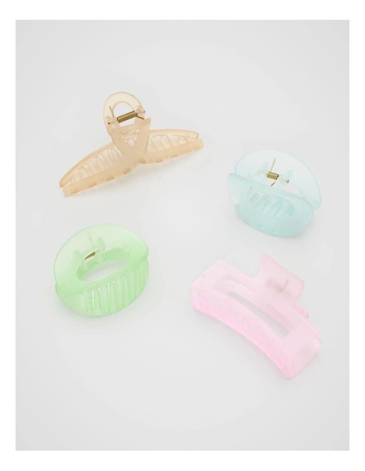 Curved Hair Claw Pack in Multi image 1