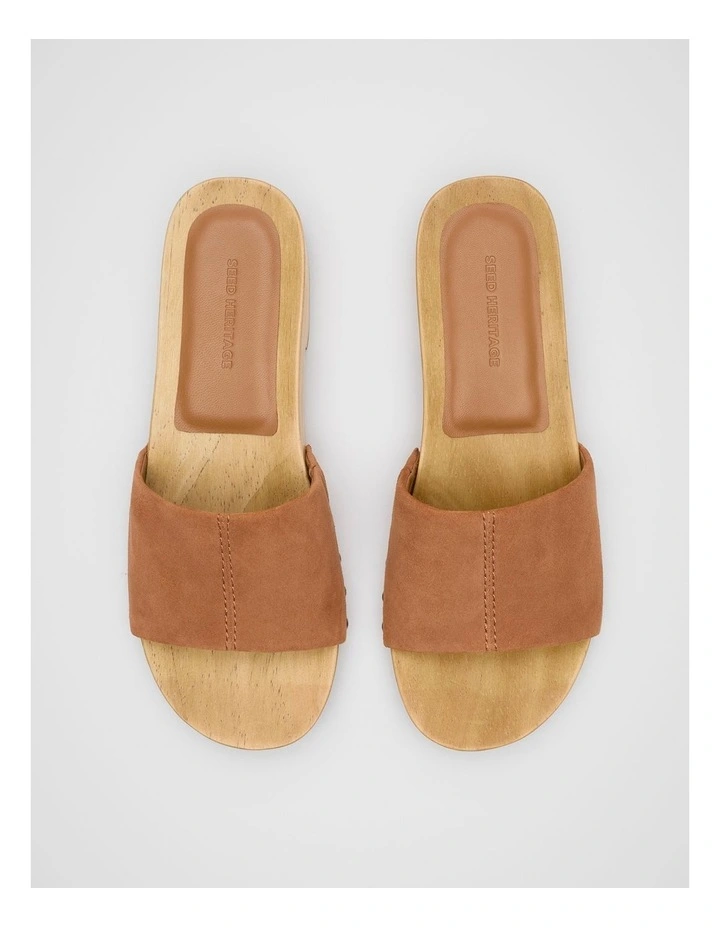 Beth Wooden Clog in Toffee Suede image 4
