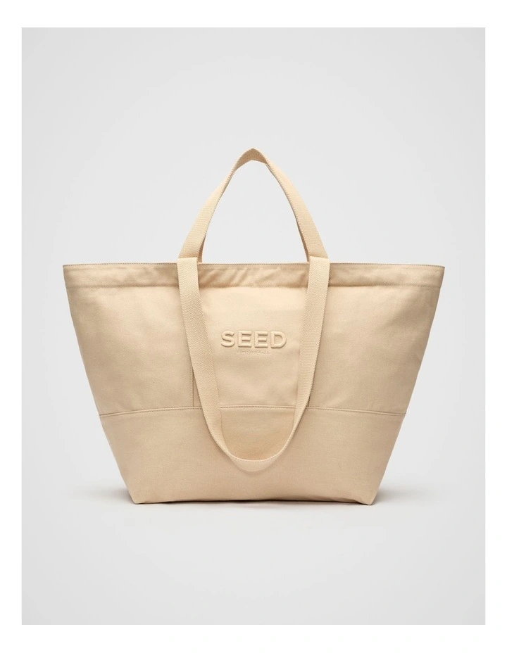 Seed Overnight Tote in Ecru image 1