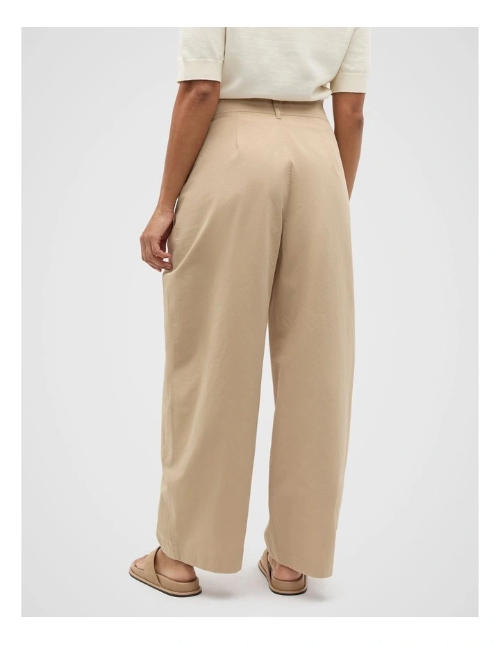 Double Waist Cotton Pant in Iced Latte image 2
