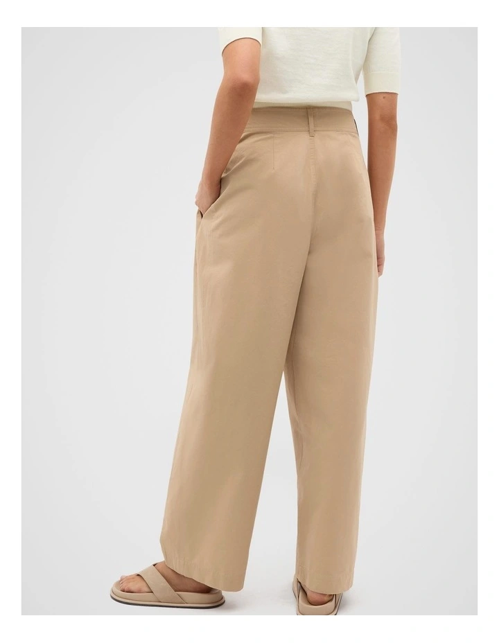 Double Waist Cotton Pant in Iced Latte image 5