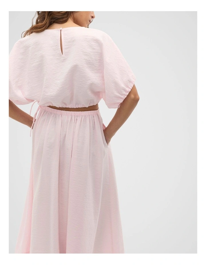 Crushed Bubble Top in Pink image 2