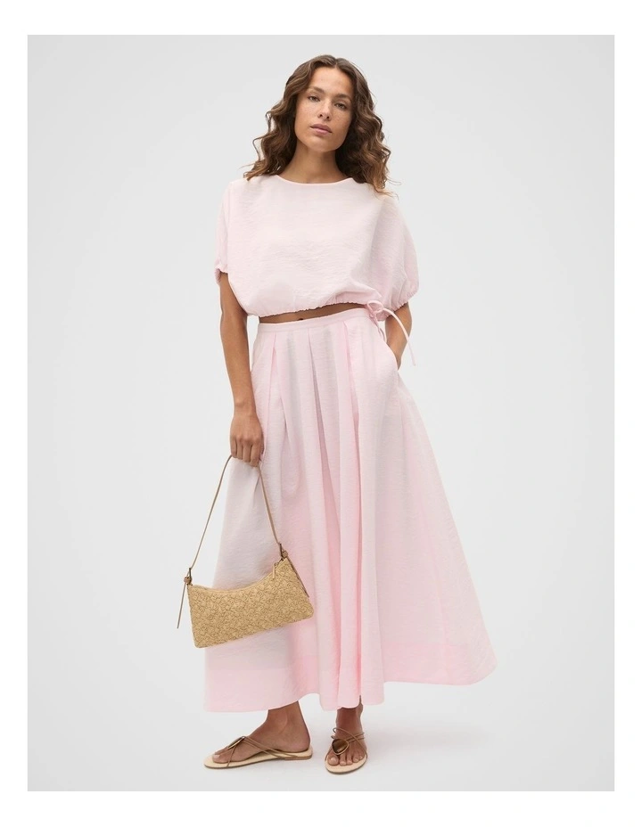 Crushed Bubble Top in Pink image 3