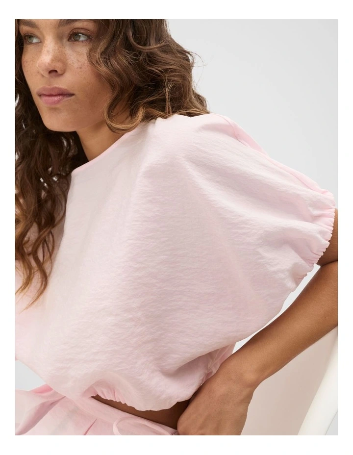 Crushed Bubble Top in Pink image 4