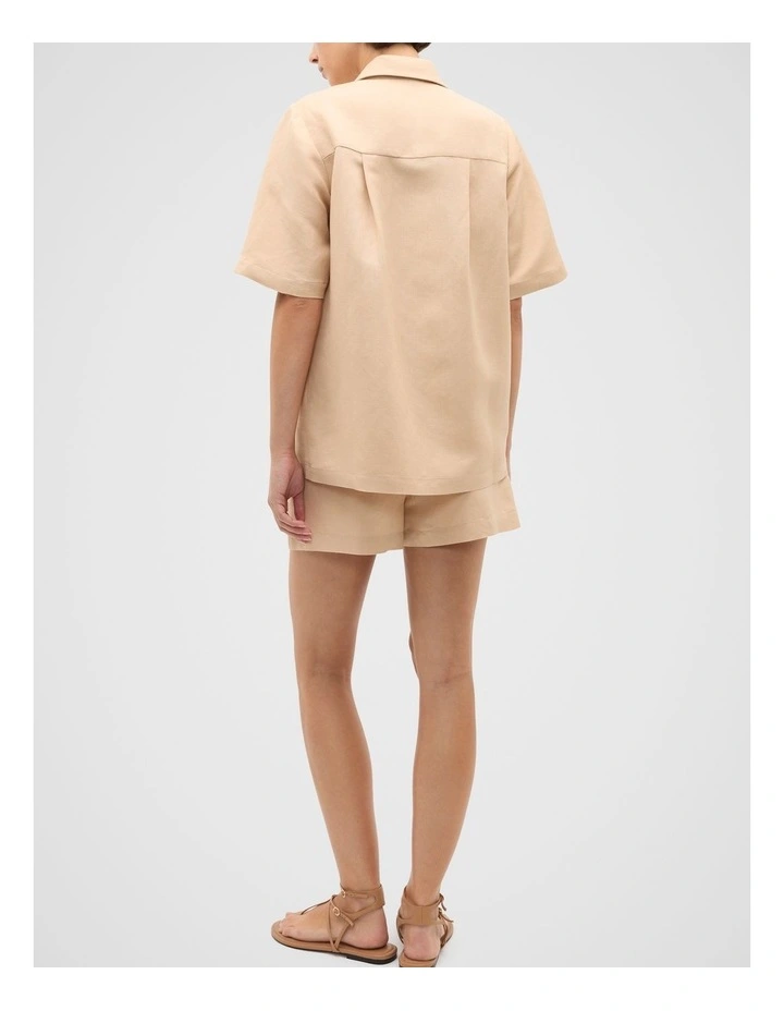 Crochet Pocket Shirt in Cream image 2